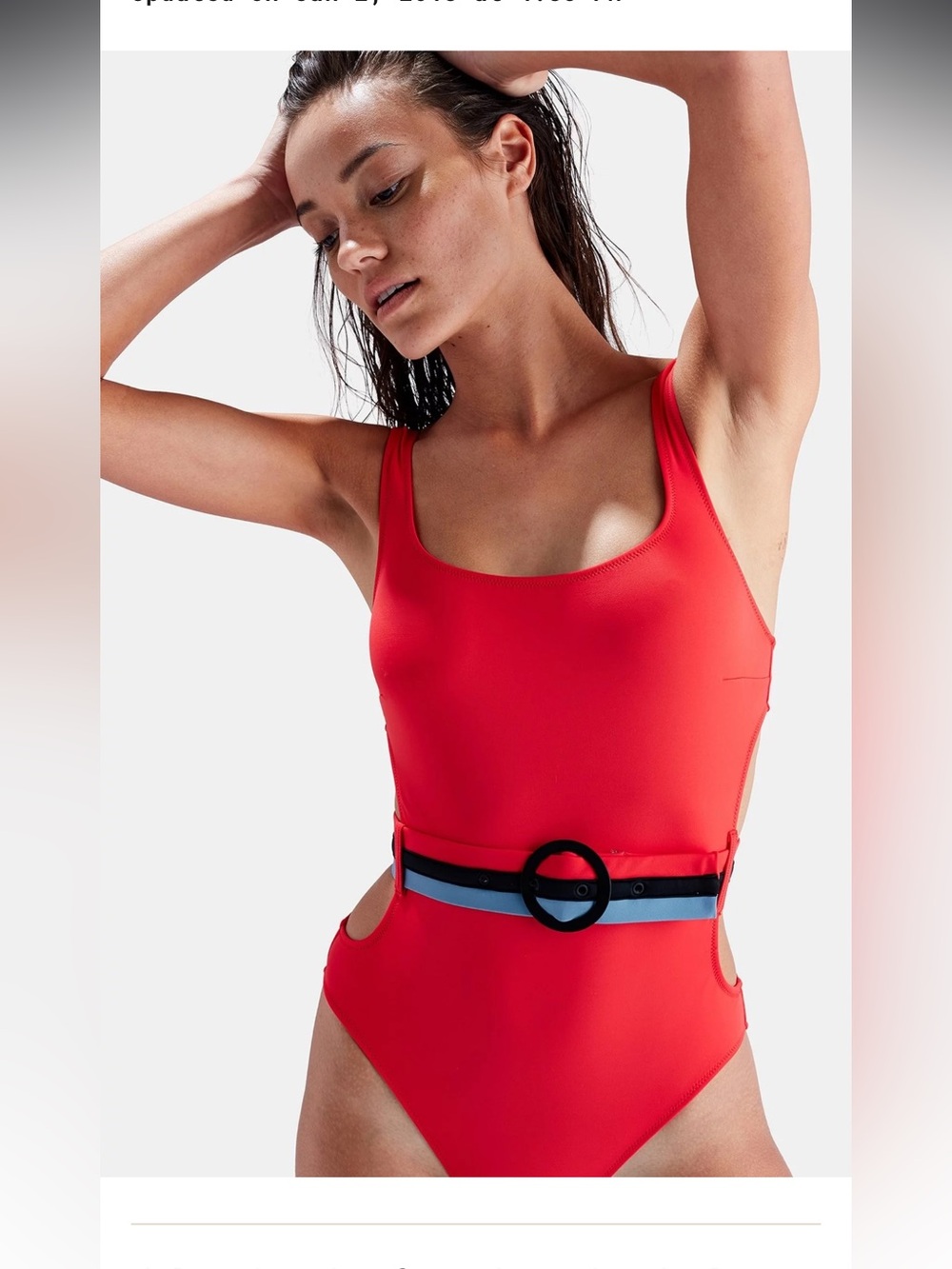 Solid and striped belted one piece swimsuit